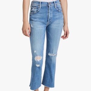 Mother Tripper Ankle Fray Distressed blue Jeans size 26